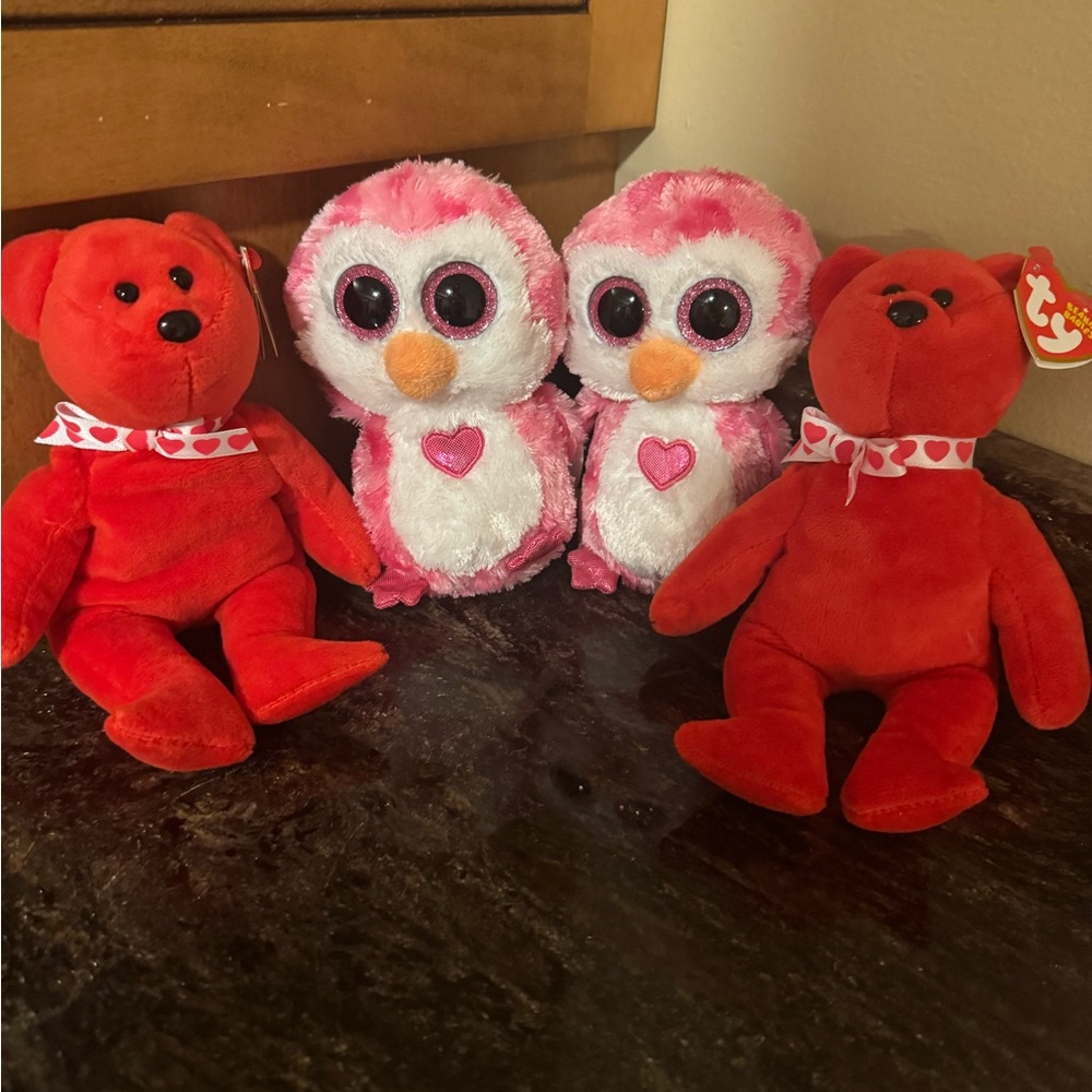 Ty Red Teddy Bear Plush Toy